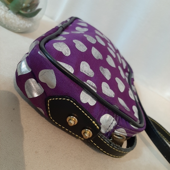 Dooney Bourke Purple Silver Hearts Bag - Picture 8 of 14
